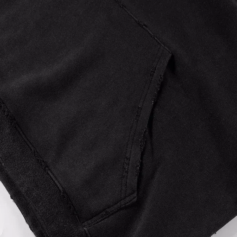 Felpe con cappuccio da uomo, 24FW, qualità Strtwear, vintage, lavato, nero, danneggiato, Enfants Riches Deprimes, felpa con cappuccio da uomo e da donna, 1 etichetta_voghion.com