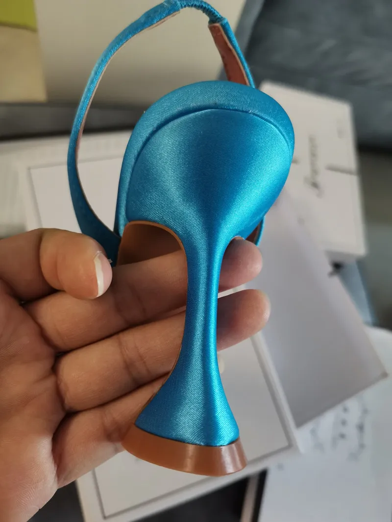 Sandali da donna stile stella 2024 eleganti con punta affilata, scarpe estive da ufficio, alla moda, con tacchi alti, sandali da gladiatore_voghion.com