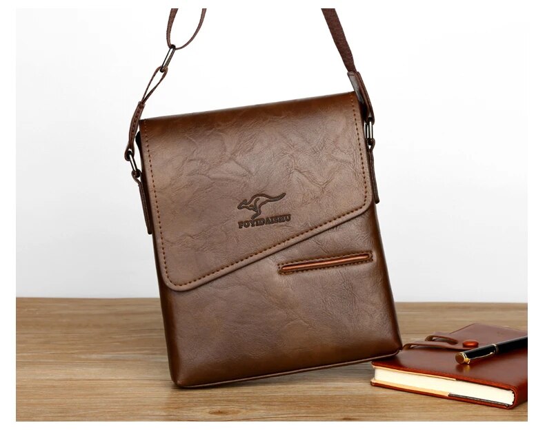 Summer Brand Kangaroo Messenger Bags Leather Casual Crossbody For Men Business Shoulder Bag Male Small Handbag_voghion.com