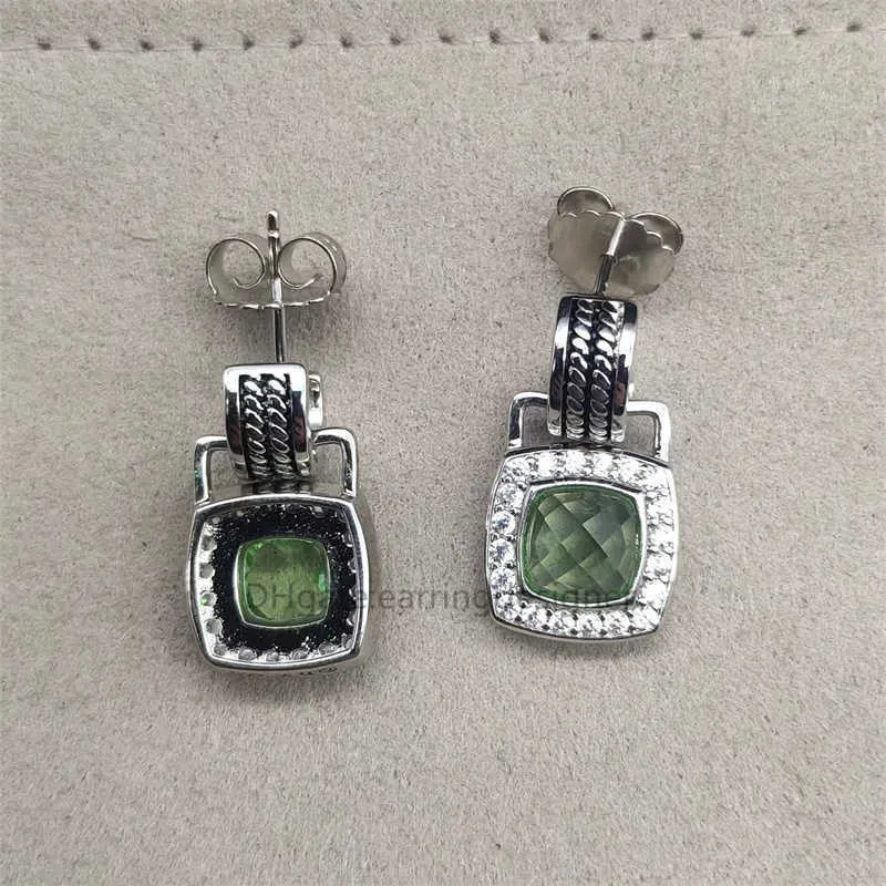 Boucles d oreilles pendantes zircon élégantes bijoux verts femme_voghion.com