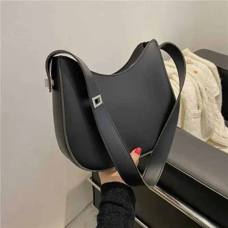 Lässige Damen Umhängetasche Aus Kunstleder In Halbmondform_voghion.com