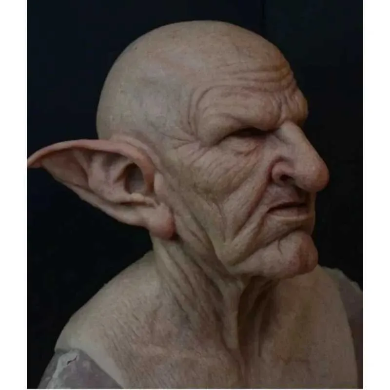 Ny morfar Mormor Halloween spetsiga öron Gammel man Head Party Erbjuder Skrämmande Cosplay rekvisita Mask TerrorXJ240905_voghion.com