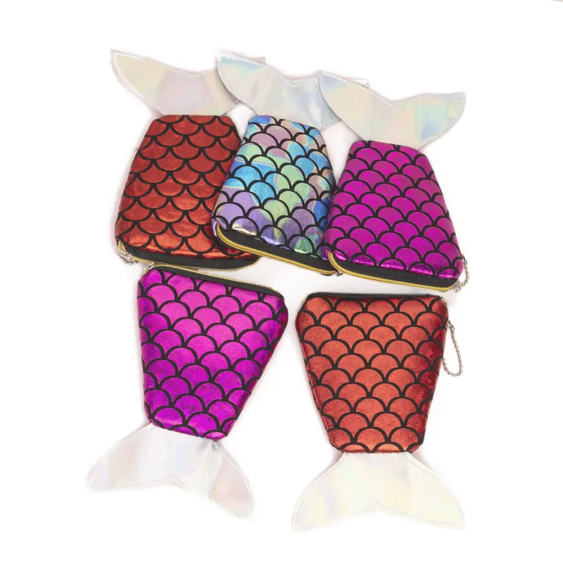 Mermaid tail Coin Purse cartoon cute Fish Shape Tail wallet 3 colors children Bags C6526_voghion.com