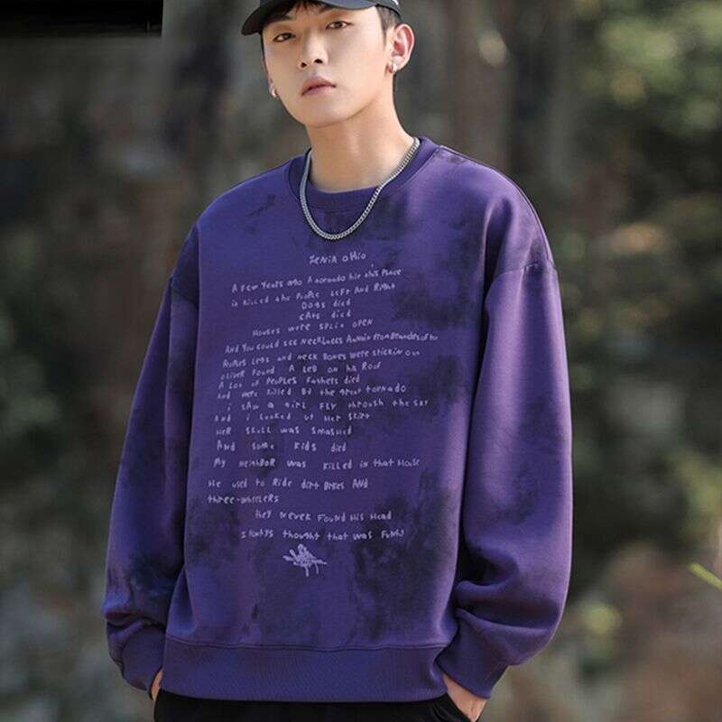 Men's Sweatshirt Crew Neck Long Sleeved Loose Fit Autumn Pullover_voghion.com