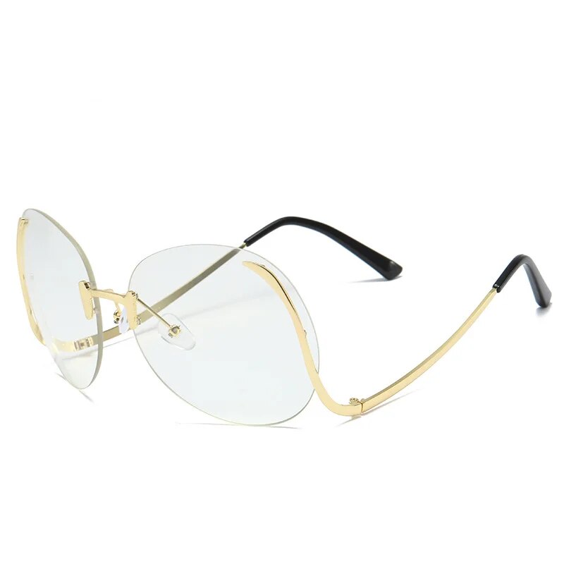 New Colored Ocean Film Frameless Personalized Sunshade European American Trendy And Fashionable Sunglasses_voghion.com