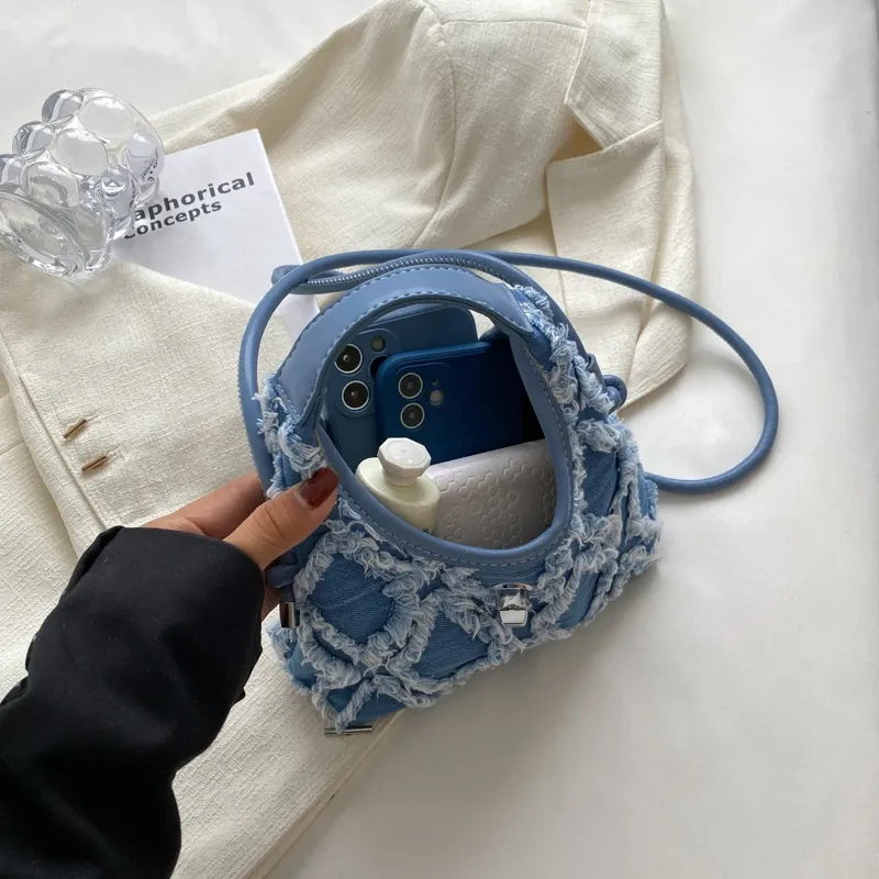 Hobo měkká džínová taška přes rameno malá crossbody taška pro ženy značkové módní kabelky totes_voghion.com