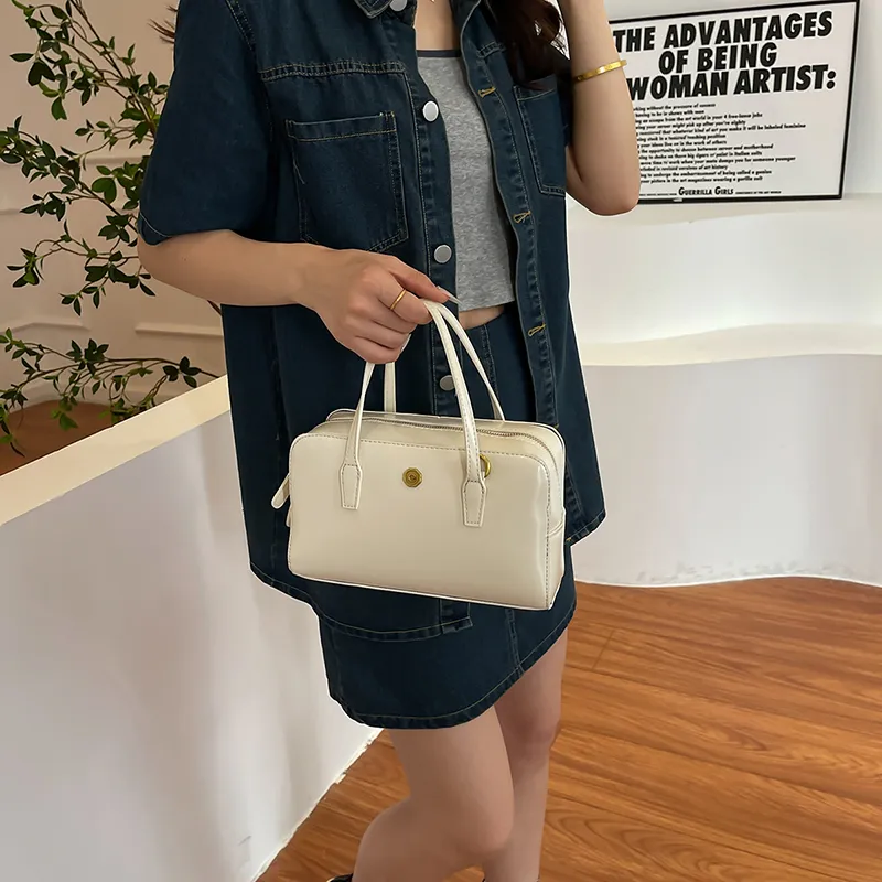 Kordelzug Kleine PU Leder Umhängetaschen Mit Kurzen Griff Für Frauen 2024 Sommer Koreanische Mode Schulter Dame Handtaschen_voghion.com