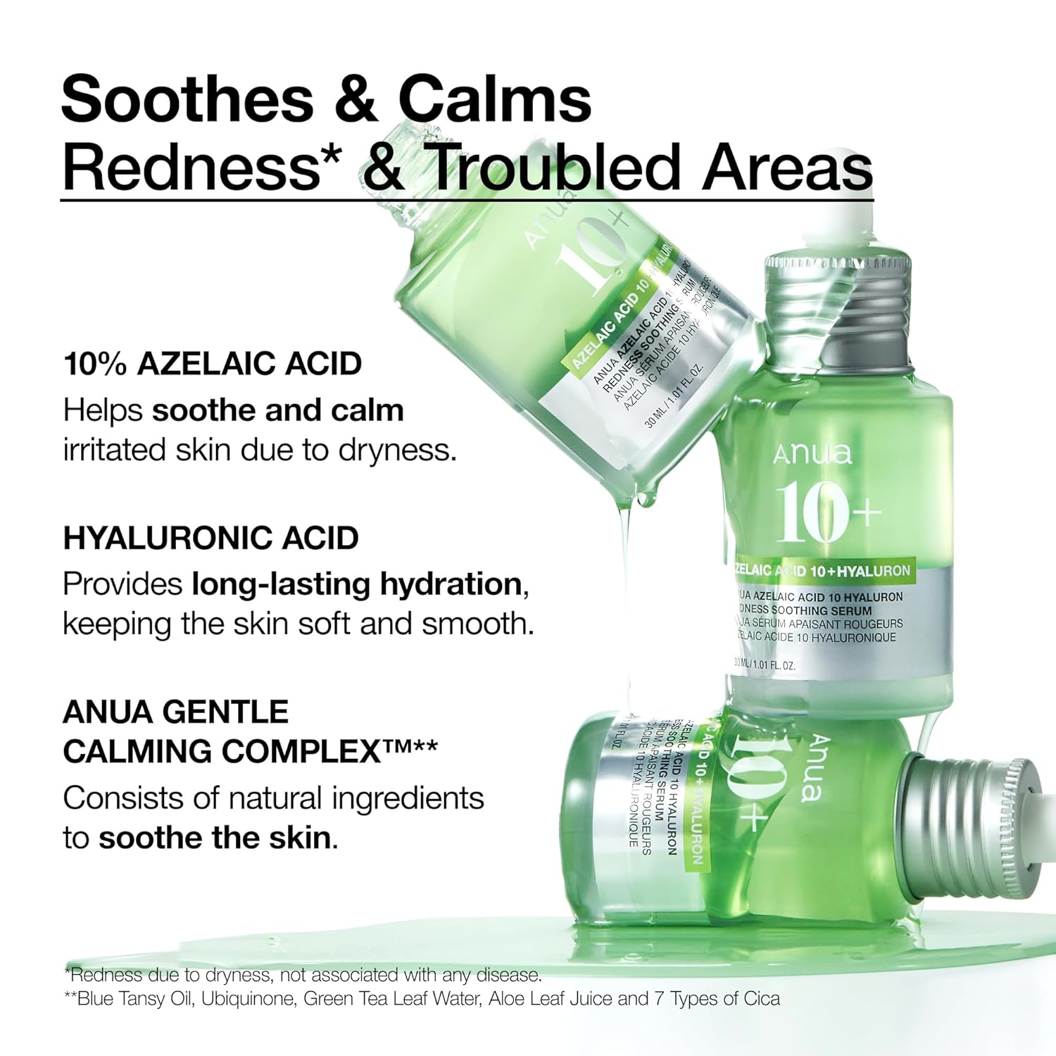 Ny Anua Azelaic Acid 10 Hyaluron Rødme Beroligende Serum Ansigtsserum_voghion.com