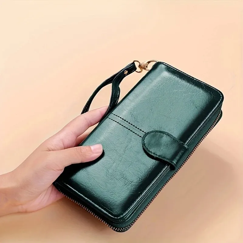 Portafoglio da donna in pelle con portamonete, porta carte, pochette lunga da donna, in saldo_voghion.com