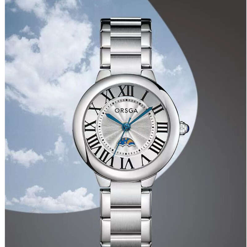 Oushiqie Steel Belt Orologio da donna al quarzo con trasmissione in diretta, semplice, alla moda e suggestivo_voghion.com