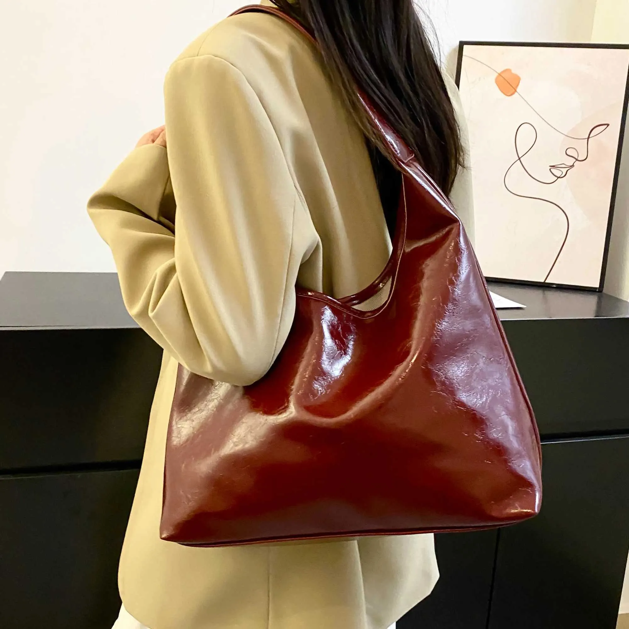 Stijlvolle dames schoudertas elegante handtas voor shopping_voghion.com