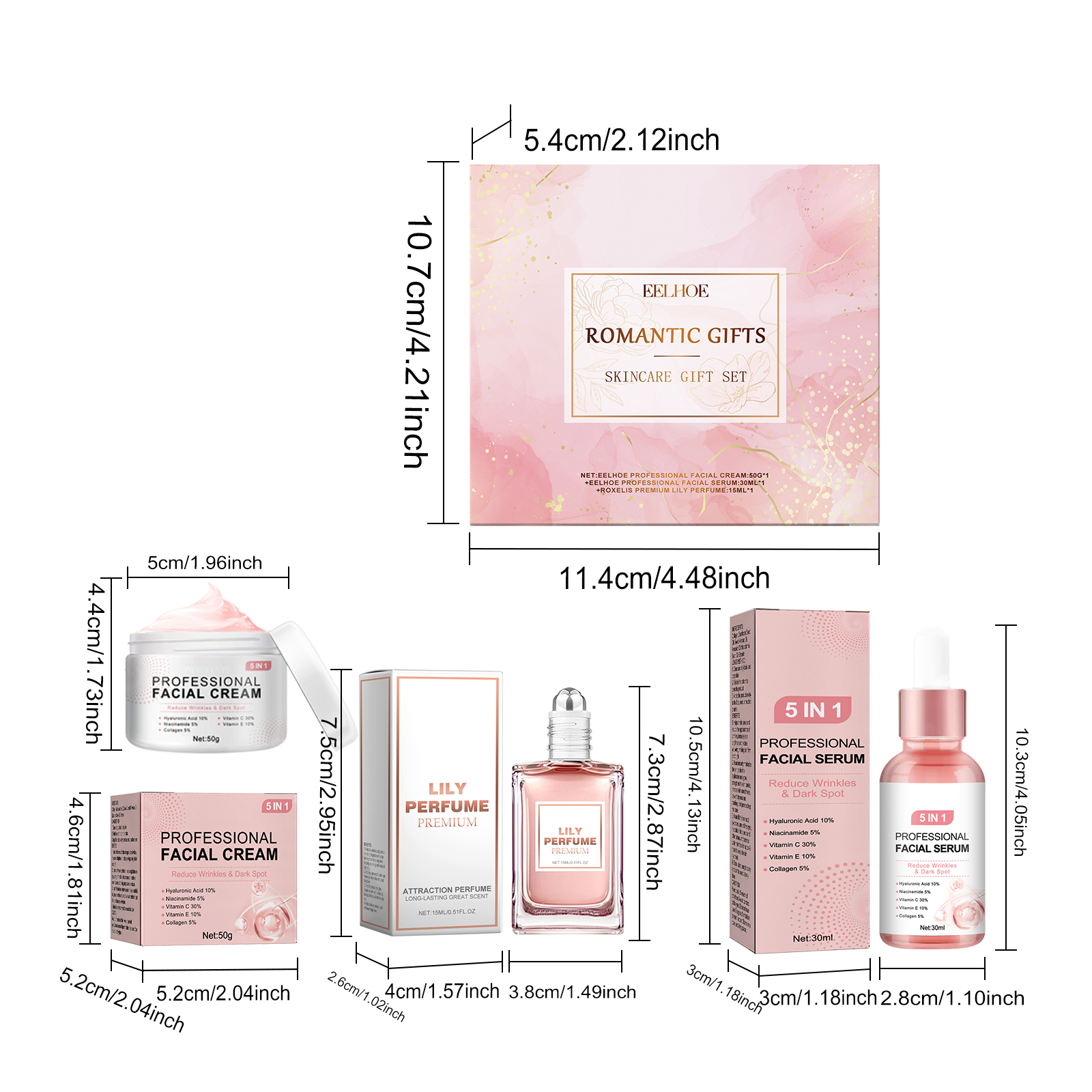 EELHOE Pink Romantic Pleasure Skin Care Gift Box, Moisturizing And Moisturizing Skin Romantic Fragrance Body Care_voghion.com