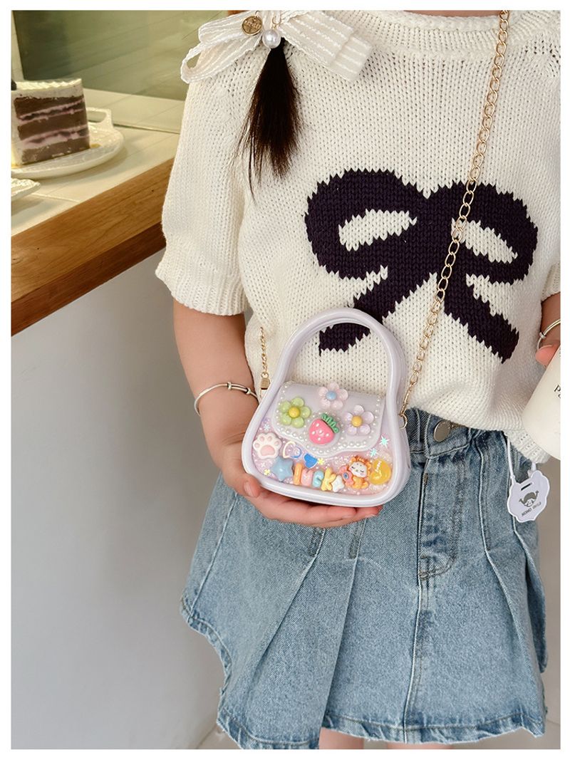 Kleine Umhängetasche mit Kette Kinder, 2024, neue Einzel-Schulter-Umhängetasche, modische Jelly-Korean-Edition, für_voghion.com