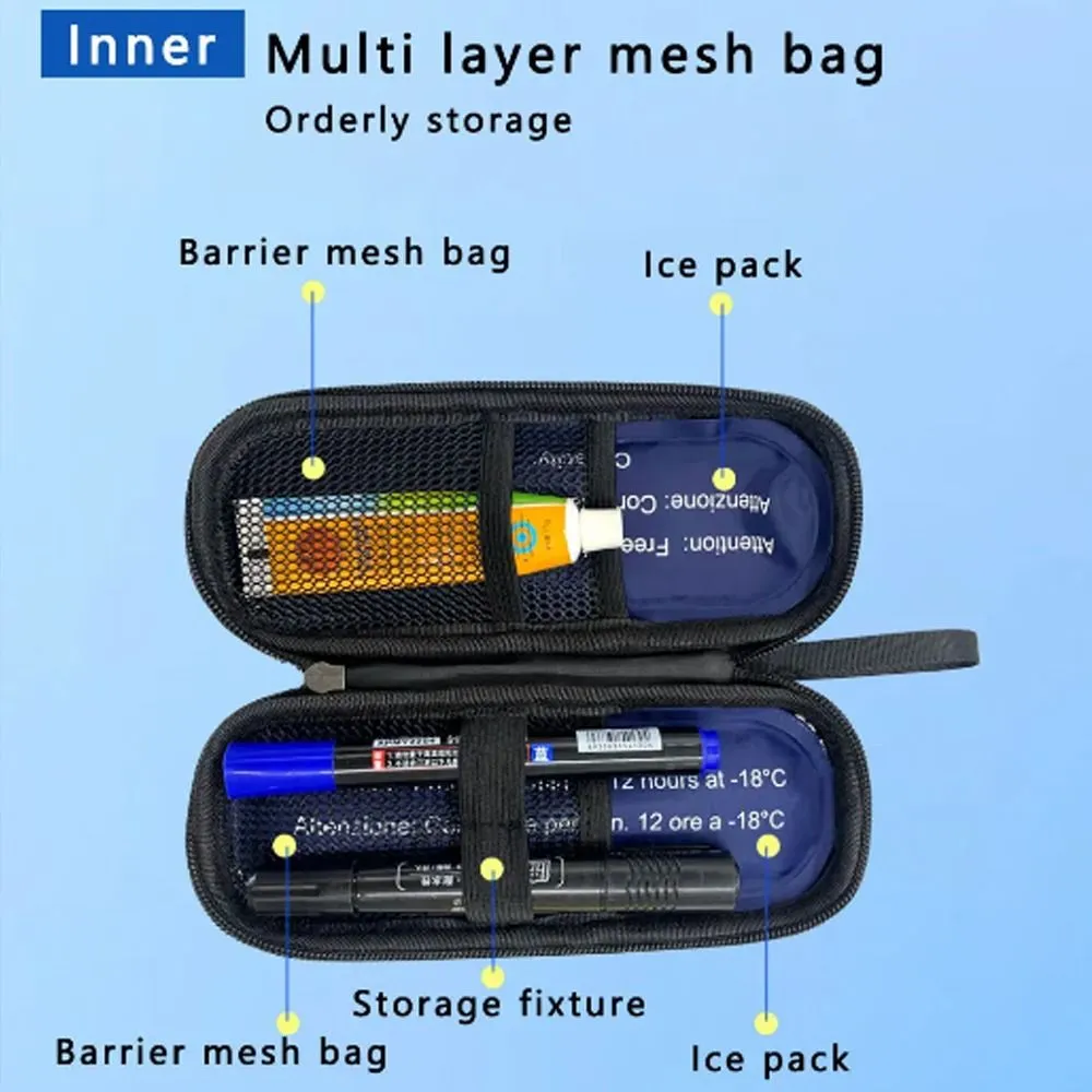 Durable PU Insulin Cooling Waterproof Thermal Insulated Pocket Pill Protector Glaciated Cold Storage Bag Diabetics_voghion.com