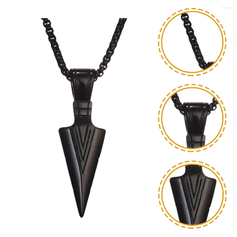 Colliers pendentifs Collier chaîne de cou Clavicule Hommes Femmes Personnalisé Mâle Pointe de flèche Décor Cravate Chic Rétro Bijoux_voghion.com