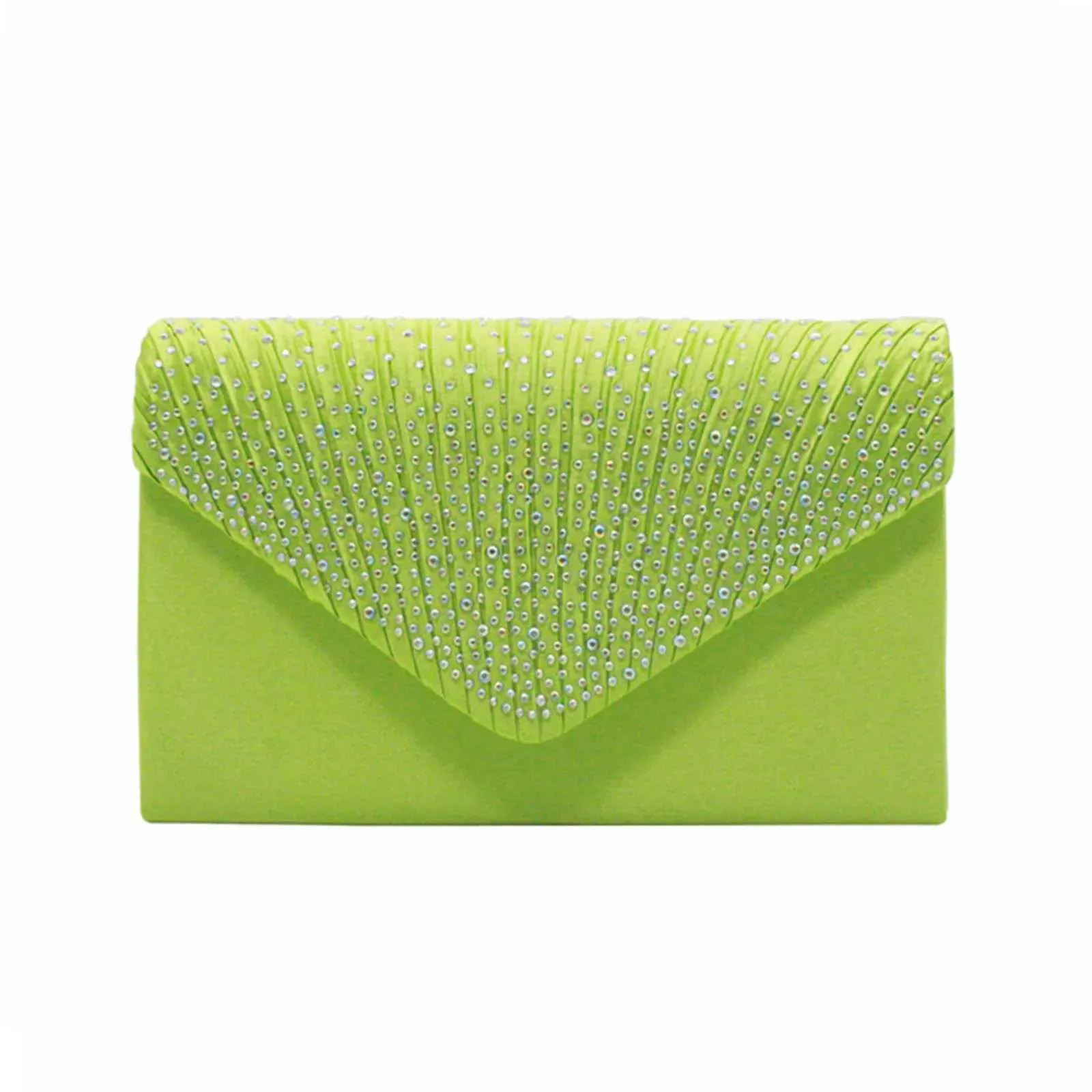 Modische und elegante Clutch für Damen aus Satin mit rhinestone-verzierter Schulterpartie, dünne Kette, passend zu Party- und Bankettkleidern, Abendtasche_voghion.com