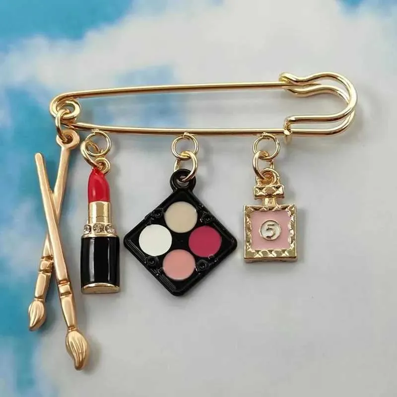 Spille Spille Metallo smalto cosmetici spilla ombretto rossetto profumo portachiavi penna trucco spilla donna fai da te fatto a mano_voghion.com