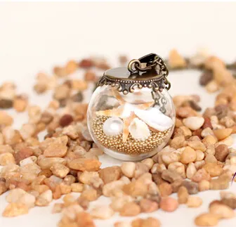 Anhänger Halsketten 10sets 20 15mm Miniatur Glas Globe Orbs Blase Metall Krone Basis Tablett Schmuck Halskette Lanugo Fläschchen_voghion.com