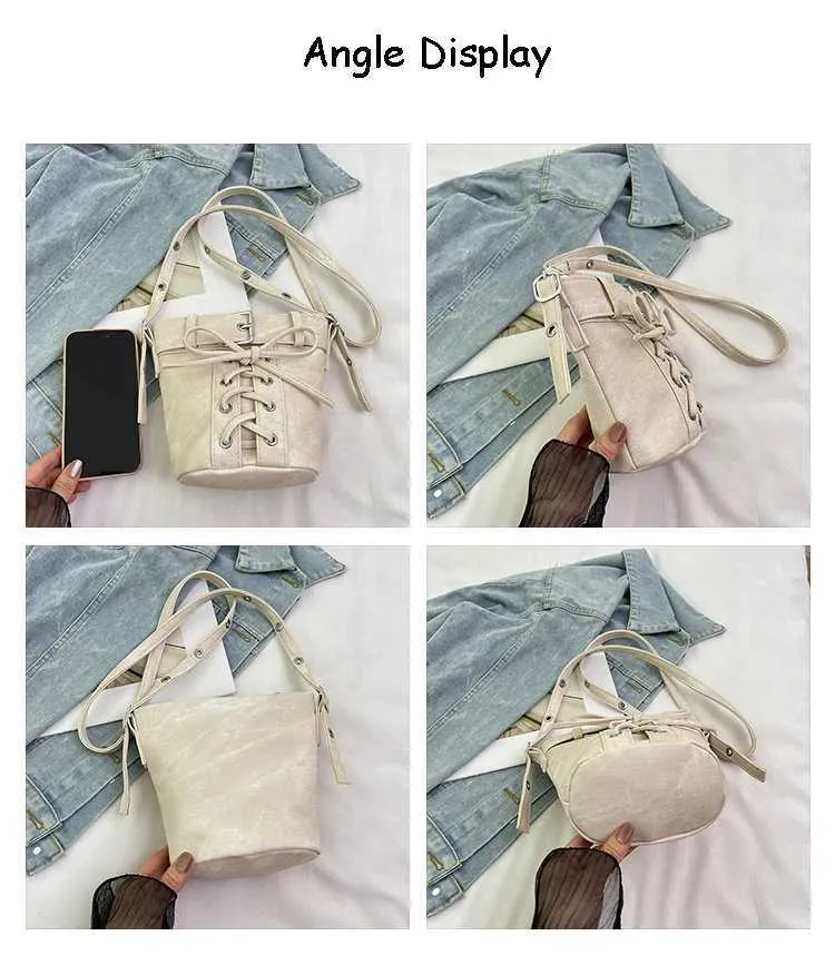 Designer Pu Eimer Taschen für Frauen Solide Weiche Große Kapazität Pendler Umhängetasche Weibliche Vielseitige Schleifen Messenger_voghion.com