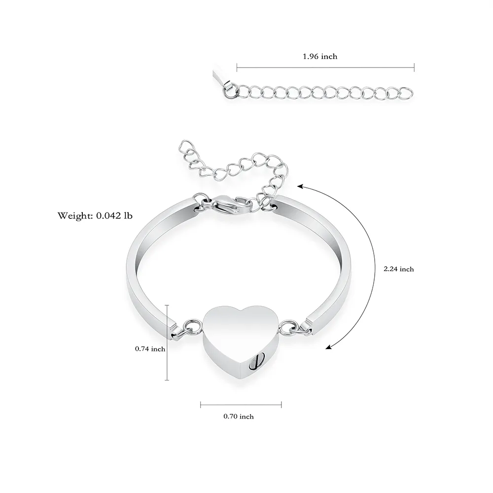 Armreif mit kostenloser Gravur, Gedenkarmband mit Urne aus Edelstahl, Aufdruck, verstellbar und individuell anpassbar für Frauen und Männer_voghion.com