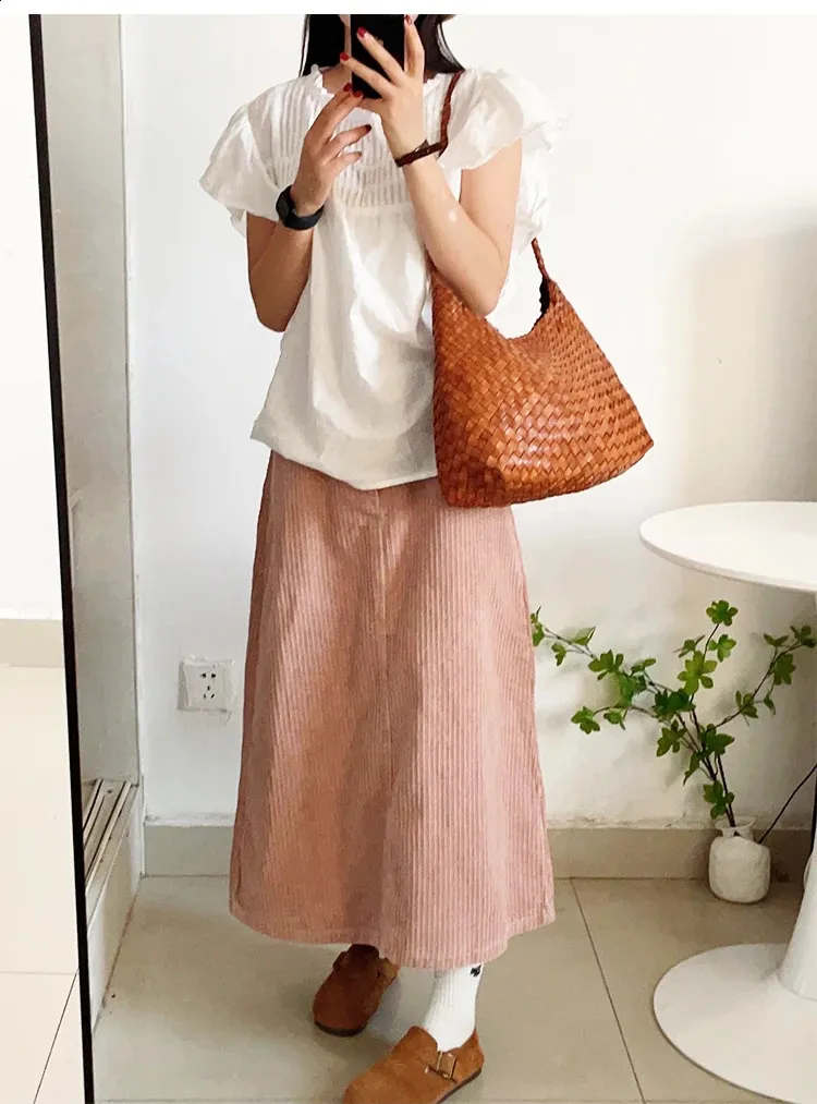 drago intrecciato panino strato superiore pelle bovina donna francese cestino fatto a mano vintage pelle borsa a tracolla tracolla grande capacità_voghion.com