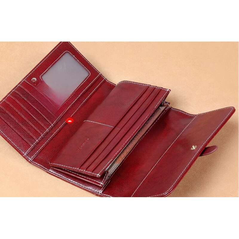Handtasche aus echtem Leder, lange Damenbrieftasche, multifunktionales Mobiltelefon mit großem Fassungsvermögen._voghion.com