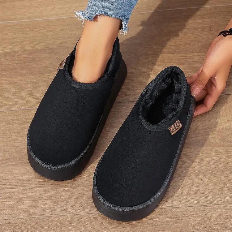 Women's Winter Thick Soled Cotton Running Shoes For Cold Weather_voghion.com