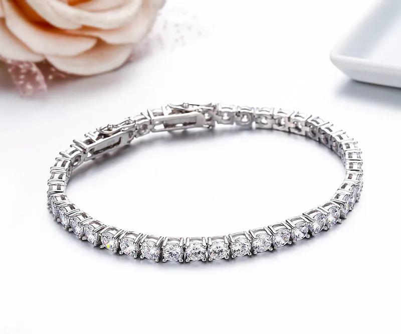 5 mm-es 16-20 cm-es sterling sier kerek CZ köves tenisz karkötők nőknek, pulzusok, pulzus karkötők, ékszerek_voghion.com