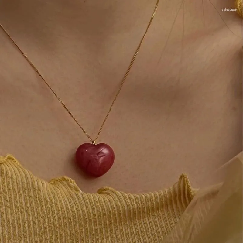 Colliers pendentifs Collier coeur vintage Collier mode charme fine chaîne ras du cou Bijoux_voghion.com