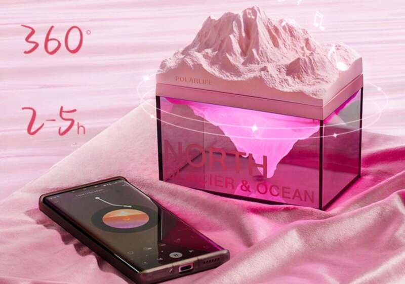 【 43000 de persoane adunate 】 Difuzor Bluetooth Polar Species, lumină de atmosferă, ornament de birou de înaltă frumusețe, multicolor_voghion.com
