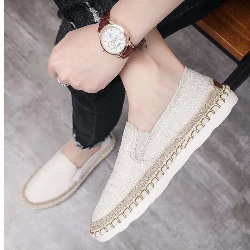 Klassische Herren Slipper Leichte Canvas Freizeitschuhe_voghion.com