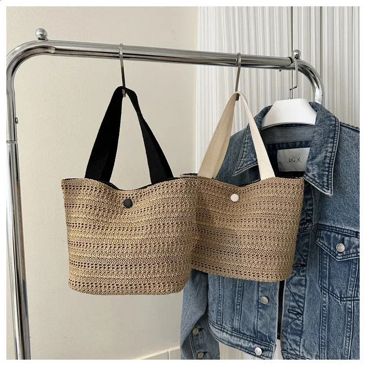 Personalisierte Stroh Tragetasche Für Damen Retro Strandhandtasche_voghion.com