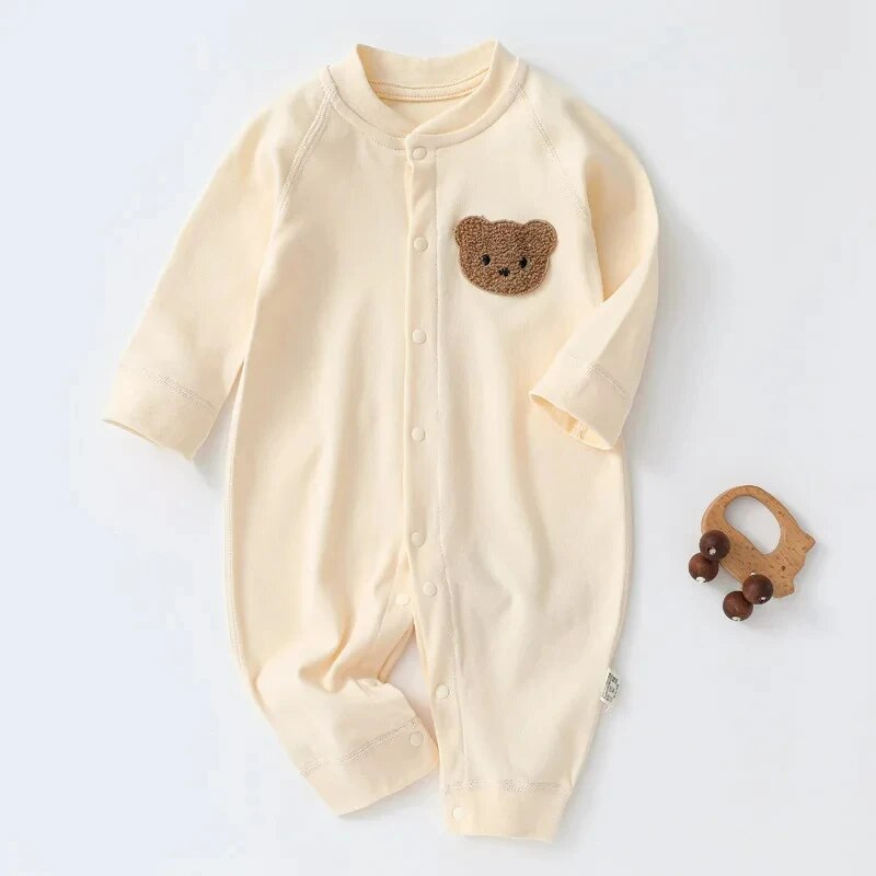 Autumn Baby Romper for Boys Girls Clothes Cartoon Bear Printed Jumpsuit Newborn One-Pieces Onesie Korean Toddler Infant_voghion.com