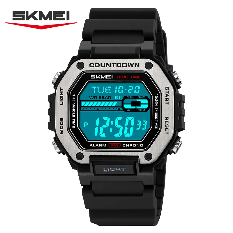 Digital Countdown Sports Watch For Men Military Led Waterproof_voghion.com