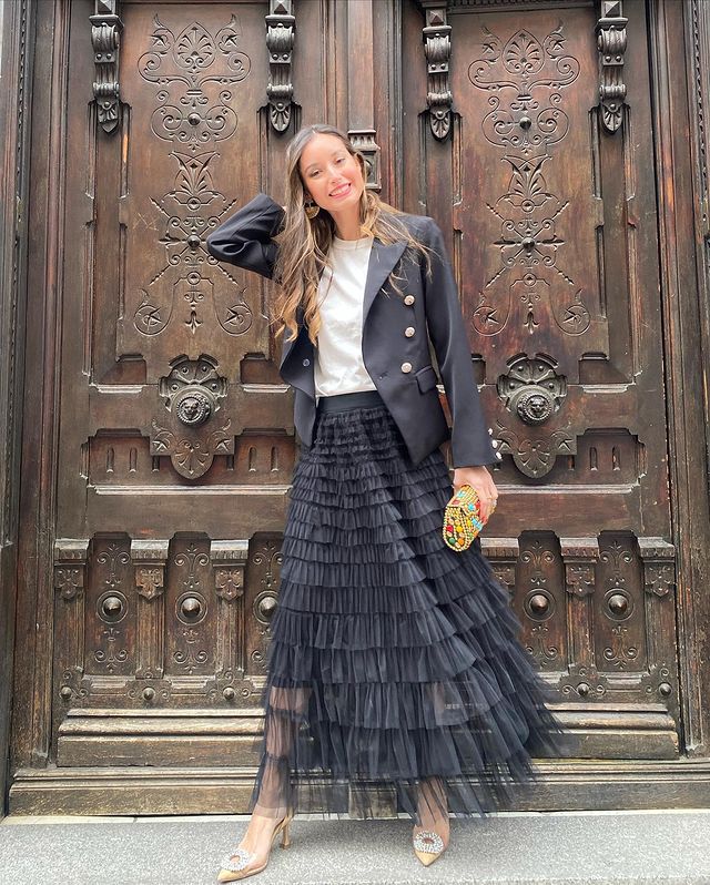 Women's new mesh skirt patchwork cake skirt_voghion.com