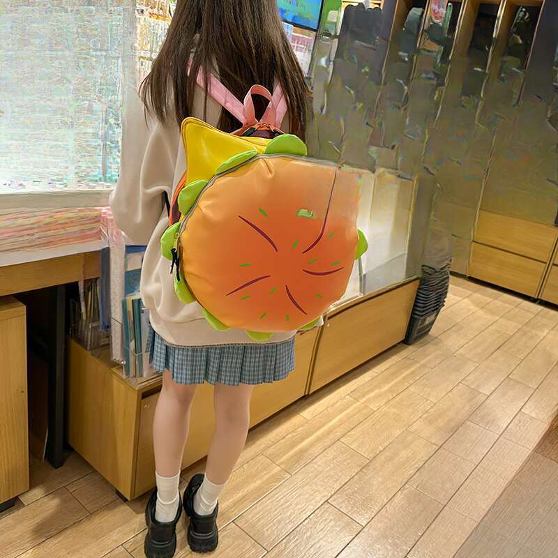 Cartoon New Campus Students Same Cheese Cute Large Capacity Burger Replacement Backpacks_voghion.com