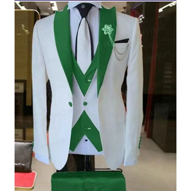 Ensemble de costume trois pièces décontracté d'affaires de grande taille pour le marié et le meilleur homme_voghion.com