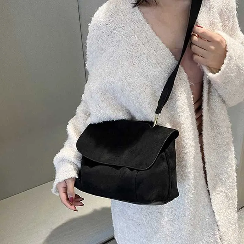 Winter Mode Schulter Taschen Für Frauen Retro Pu Leder Klappe Umhängetasche Dame Messenger Handtasche Kupplung PurseC241021_voghion.com