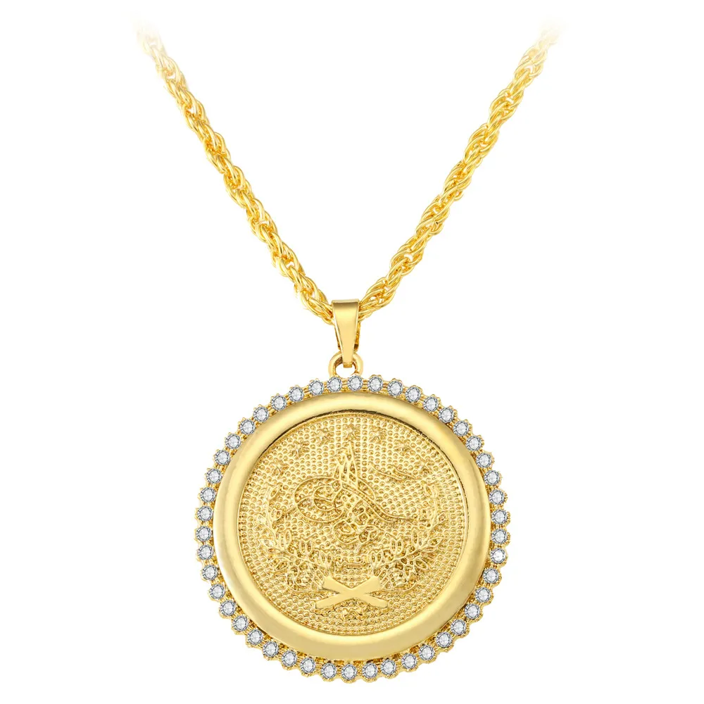 Hanger kettingen mode verguld Ottomaanse Turken badge ketting persoonlijkheid lange ketting unisex hip hop sieraden feest_voghion.com