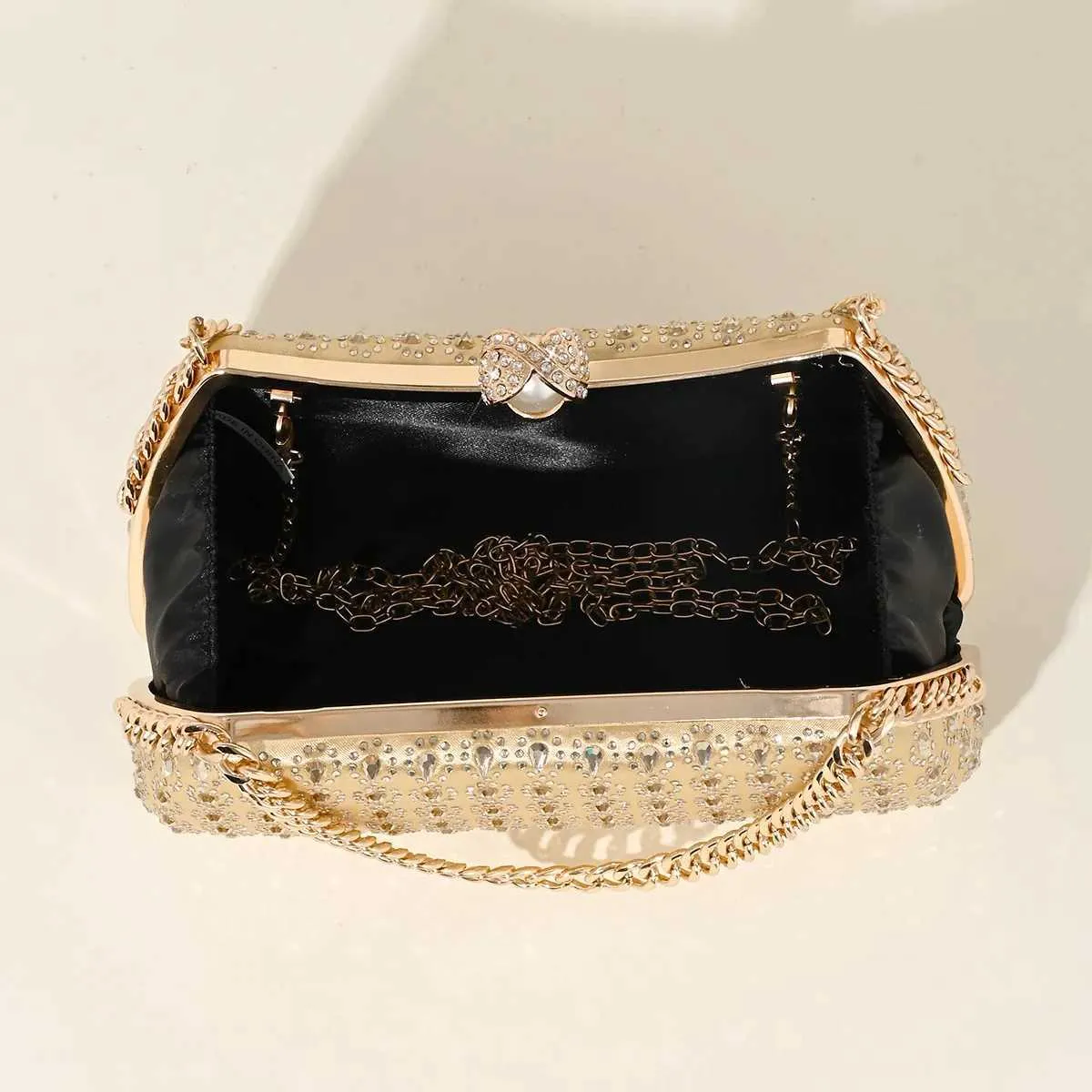 Tears dias õhtusöögikott pärlpandlaga ülemise sangaga käekott ketiga õlarahakott poolkuu rhie peo sidur Y241019_voghion.com