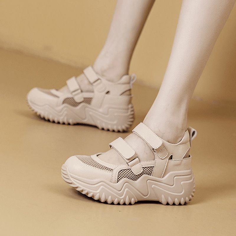Sandalen dicker Sohle und Zehenkappe im Sommer 2024, aus atmungsaktivem, leichtem Echtleder, mit_voghion.com