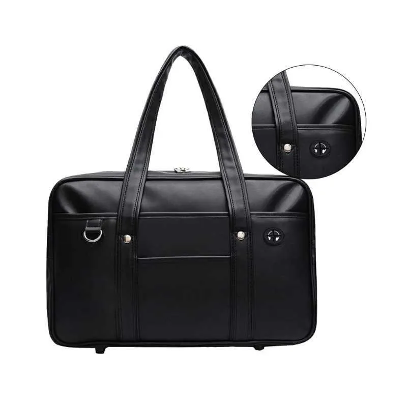 Stilvolle schwarze Schultasche für japanische Schüler, Handtasche, die jugendliche Energie widerspiegelt und C241104_voghion.com