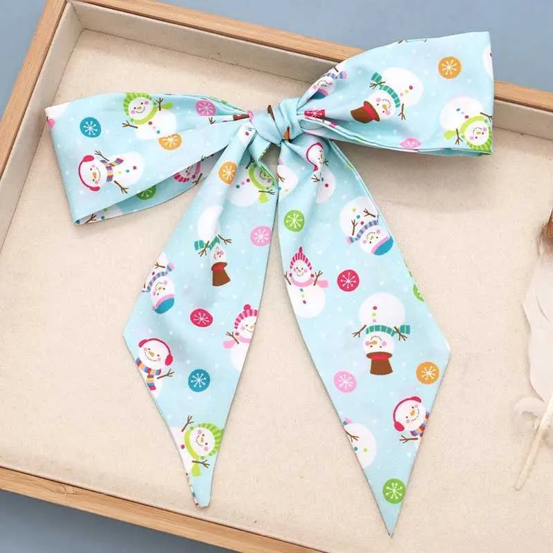 Coffret cadeau avec ruban et nœud pour foulard en soie de la série Noël Y241121_voghion.com