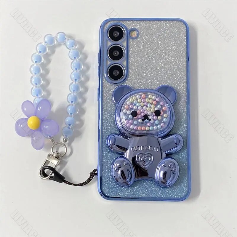 Coque Xiaomi Avec Support Téléphone Et Motif Ours Et Fleurs_voghion.com