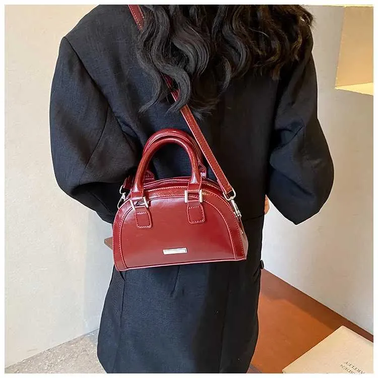 Vintage dames handtas rood schoudertas crossbodytas veelzijdig_voghion.com