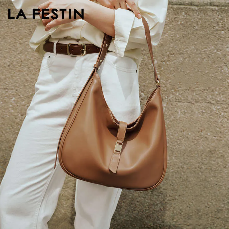 LA FESTIN Original Brand 2024 New Summer Large Capacity Tote Black Shoulder Bags Crossbody Casual Women's Bag_voghion.com