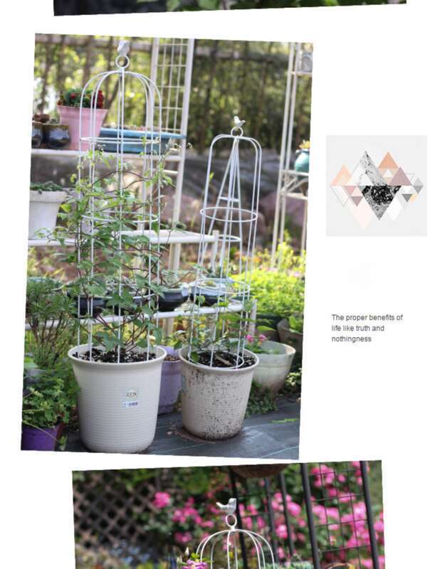 [European Pastoral Style] Iron Bird Cage Shape, Climbing Vine Plants, Floral Arrangement, Iron Wire Lotus Green Ivy,_voghion.com