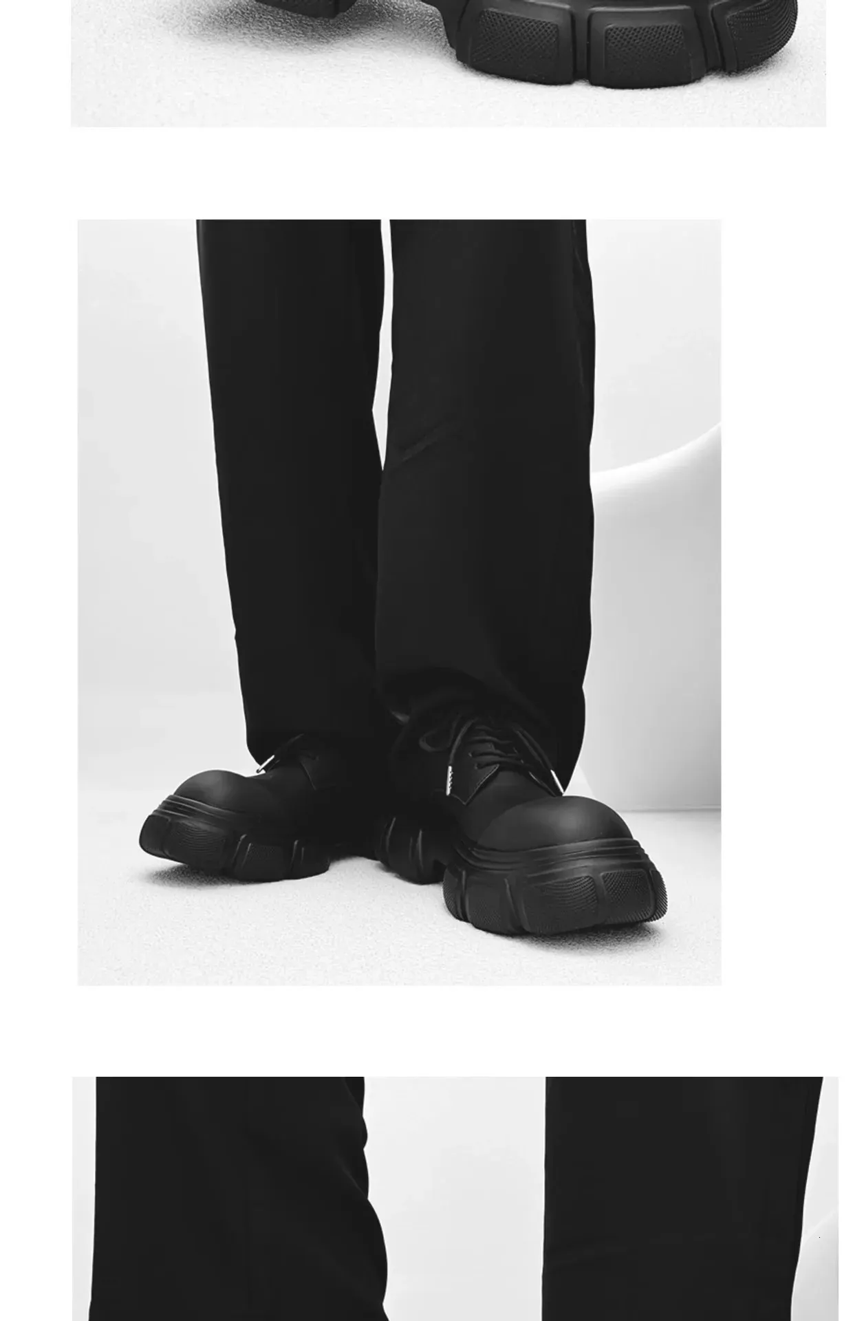 Chaussures décontractées en cuir véritable à semelle épaisse pour hommes, chaussures à plateforme rehaussées, japonaises, Haruku, coréennes, streetwear, à la mode_voghion.com