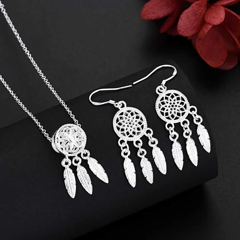 Wedding Jewelry Sets Cute Sterling Sier Ball charms necklace earrings stud for woman high quality sets Fashion Party wedding gifts_voghion.com