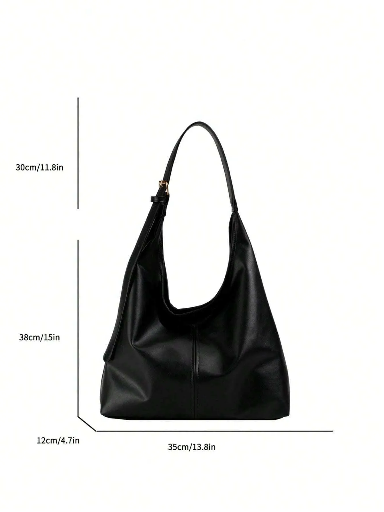 Borsa a tracolla alla moda per donna con fibbia dorata minimalista e tracolla regolabile, borsa da donna Handba241211_voghion.com